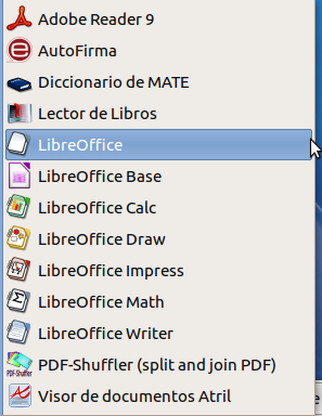 Oficina > LibreOffice