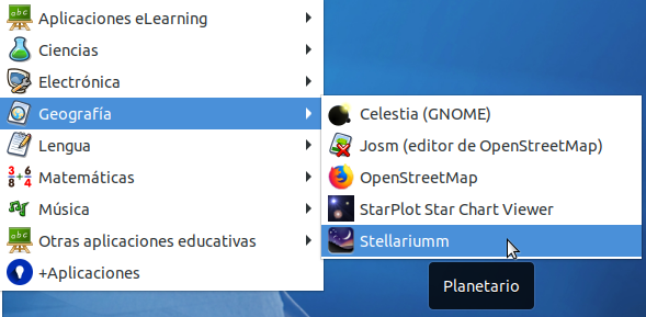 Educación > Geografía > Stellarium
