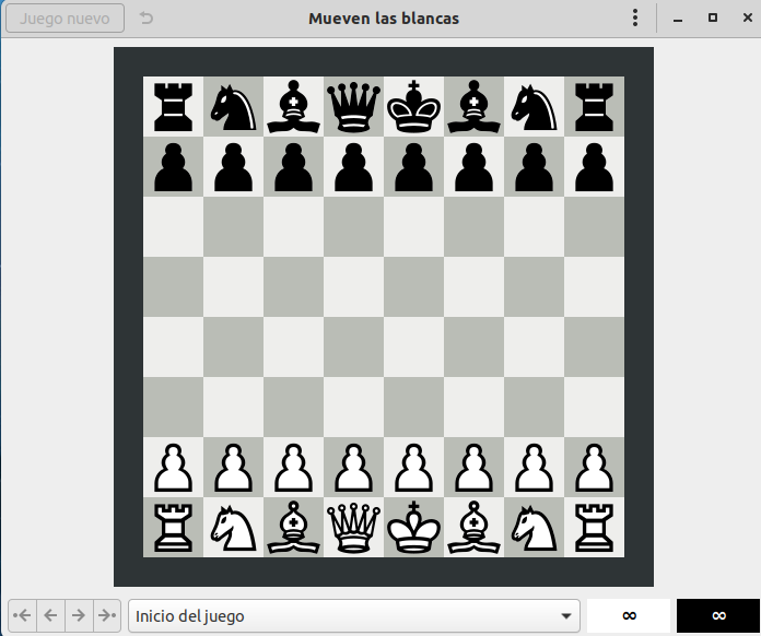 Pantalla principal ajedrez