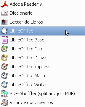 Oficina > LibreOffice